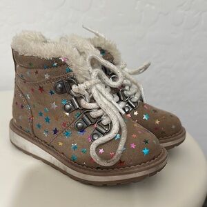 Kids Starry Boots with Faux Fur Lining